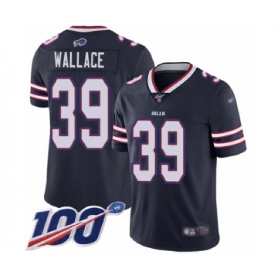 Youth Buffalo Bills #39 Levi Wallace Limited Navy Blue Inverted Legend 100th Season Football Jersey - Ujersey