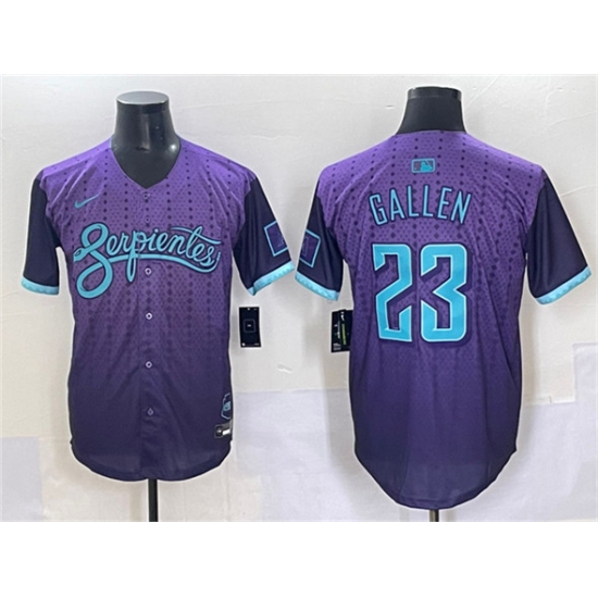 Men's Arizona Diamondbacks #23 Zac Gallen Purple 2025 City Connect Limited Stitched Baseball Jersey - Ujersey