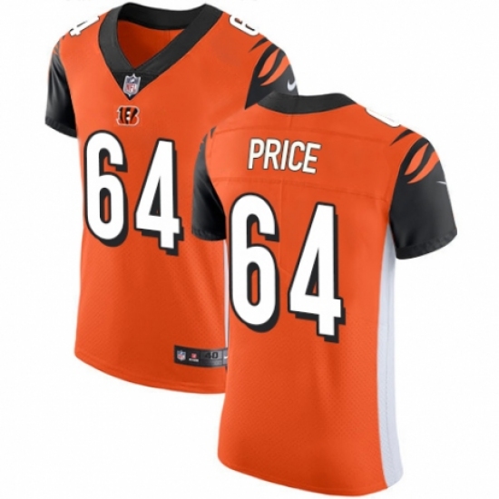 Men's Nike Cincinnati Bengals #64 Billy Price Orange Alternate Vapor Untouchable Elite Player NFL Jersey - Ujersey