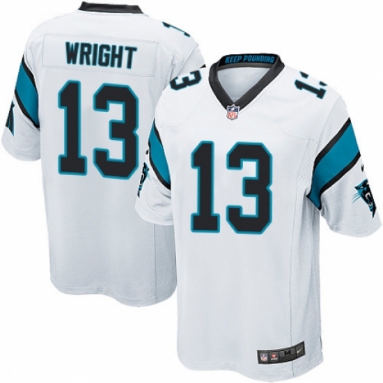 Men's Nike Carolina Panthers #13 Jarius Wright Game White NFL Jersey