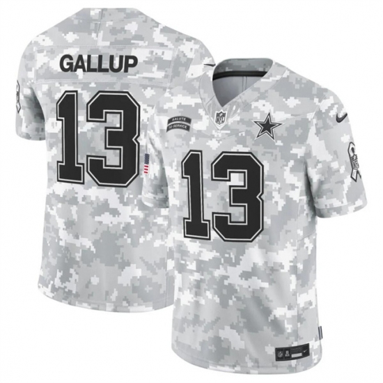 Men's Dallas Cowboys #13 Michael Gallup 2024 F.U.S.E Arctic Camo Salute To Service Limited Stitched Football Jersey - Ujersey
