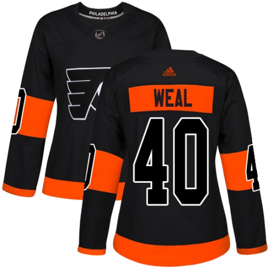 Women's Adidas Philadelphia Flyers #40 Jordan Weal Premier Black Alternate NHL Jersey - Ujersey