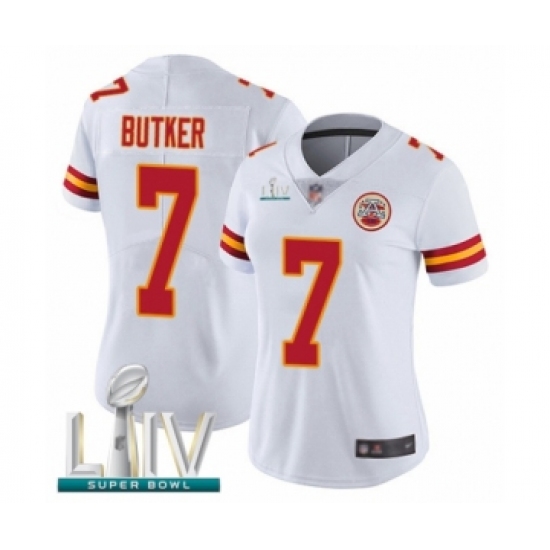 Women's Kansas City Chiefs #7 Harrison Butker White Vapor Untouchable Limited Player Super Bowl LIV Bound Football Jersey - Ujersey