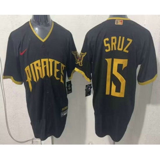 Men's Pittsburgh Pirates #15 Oneil Cruz Black 2026 City Connect Stadium Jersey - Ujersey