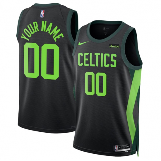 Men's Boston Celtics Active Player Custom Black 2024-25 City Edition Stitched Basketball Jersey - Ujersey
