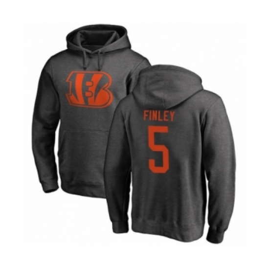 Football Cincinnati Bengals #5 Ryan Finley Ash One Color Pullover Hoodie - Ujersey