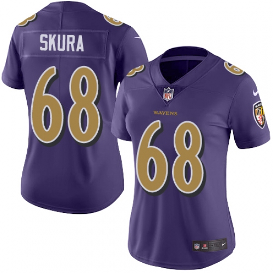 Women's Nike Baltimore Ravens #68 Matt Skura Limited Purple Rush Vapor Untouchable NFL Jersey - Ujersey