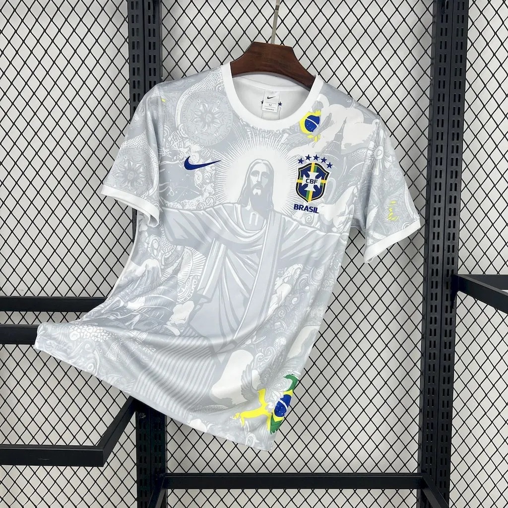 Brazil Soccer Jersey Jesus Special Edition Custom Shirt 2025 - Ujersey Shop