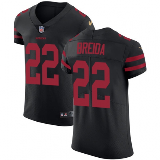 Men's Nike San Francisco 49ers #22 Matt Breida Black Alternate Vapor Untouchable Elite Player NFL Jersey - Ujersey