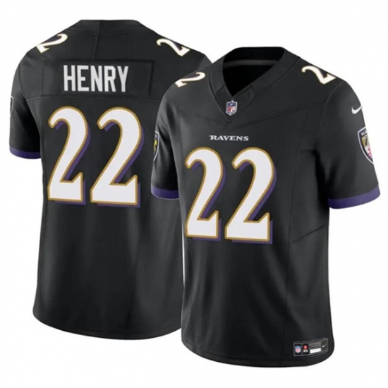 Men's Baltimore Ravens #22 Derrick Henry 2023 F.U.S.E. Black Vapor Limited Football Stitched Jersey - Ujersey