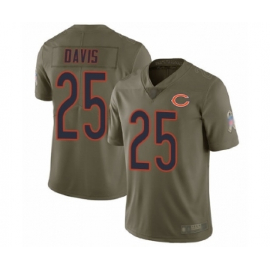 Youth Chicago Bears #25 Mike Davis Limited Olive 2017 Salute to Service Football Jersey - Ujersey