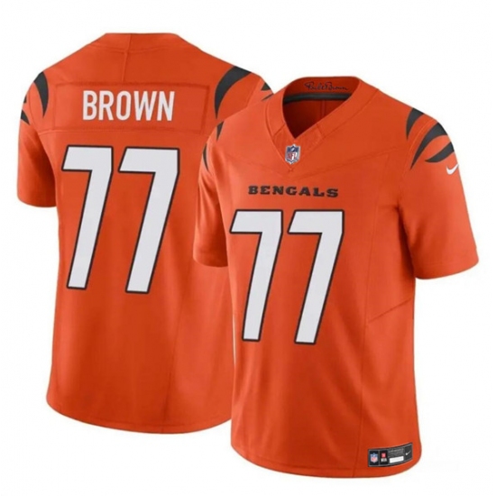 Youth Cincinnati Bengals #77 Trent Brown Orange 2024 F.U.S.E. Vapor Untouchable Limited Stitched Jersey - Ujersey