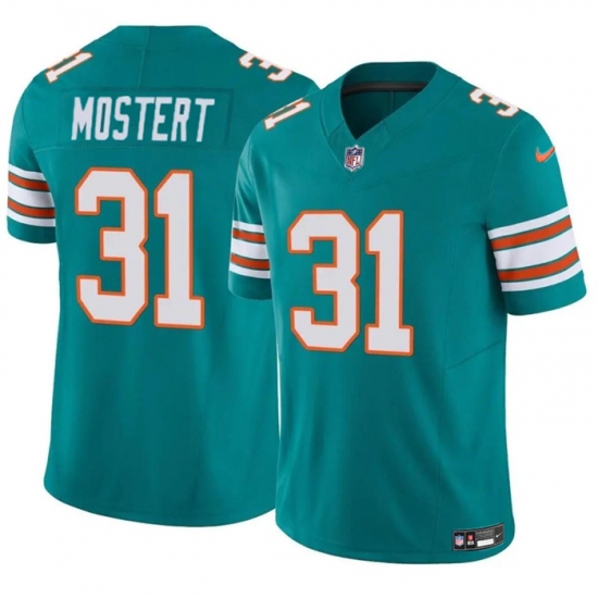 Men's Miami Dolphins #31 Raheem Mostert Aqua 2023 F.U.S.E Alternate Vapor Limited Football Stitched Jersey - Ujersey