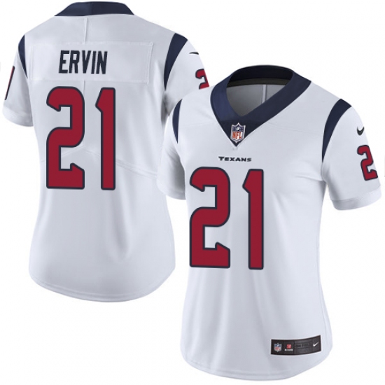 Women's Nike Houston Texans #21 Tyler Ervin White Vapor Untouchable Limited Player NFL Jersey - Ujersey
