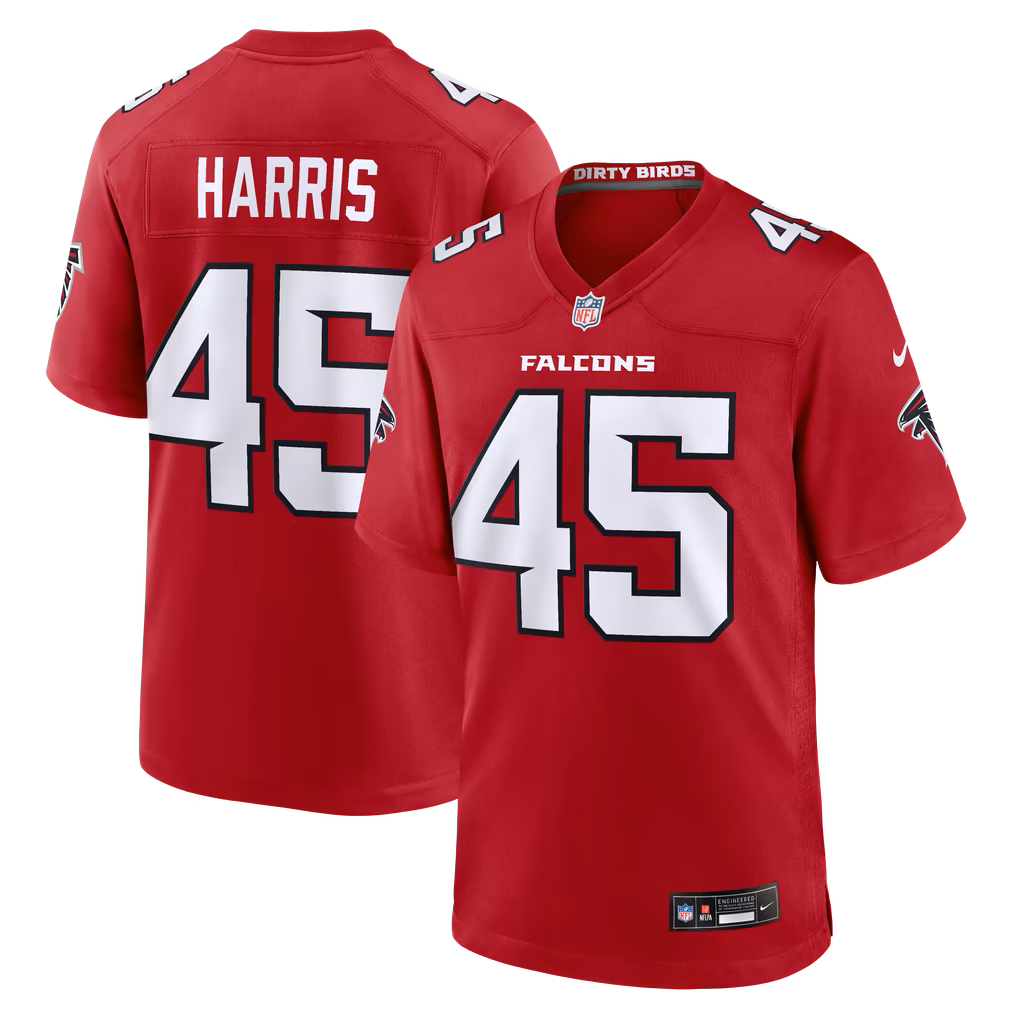 Men's Atlanta Falcons Christian Harris Nike Red Team Game Jersey