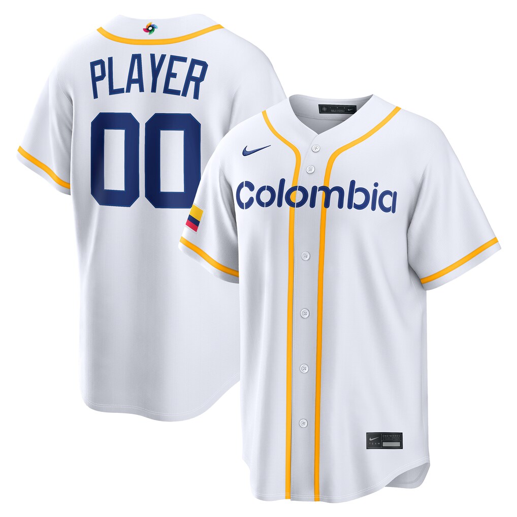 Men's Colombia Baseball Nike White 2026 World Baseball Classic Home Pick-A-Player Jersey - U-jersey