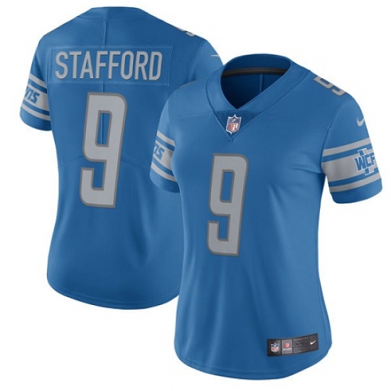 Women's Nike Detroit Lions #9 Matthew Stafford Elite Light Blue Team Color NFL Jersey - Ujersey