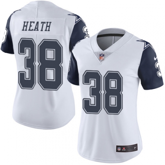 Women's Nike Dallas Cowboys #38 Jeff Heath Limited White Rush Vapor Untouchable NFL Jersey - Ujersey