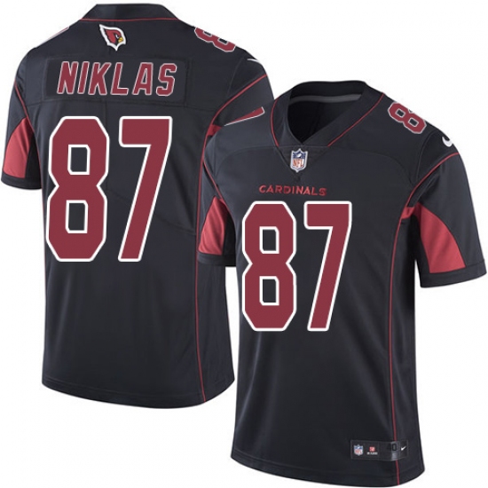 Men's Nike Arizona Cardinals #87 Troy Niklas Elite Black Rush Vapor Untouchable NFL Jersey - Ujersey