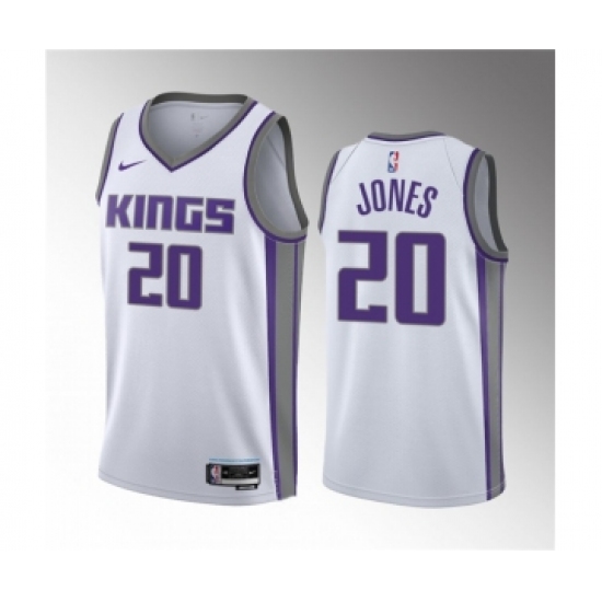 Men's Sacramento Kings #20 Colby Jones White 2023 Draft Association Edition Stitched Jersey - Ujersey