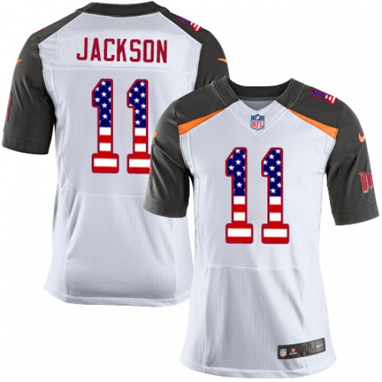 Men's Nike Tampa Bay Buccaneers #11 DeSean Jackson Elite White Road USA Flag Fashion NFL Jersey - ujerseystore
