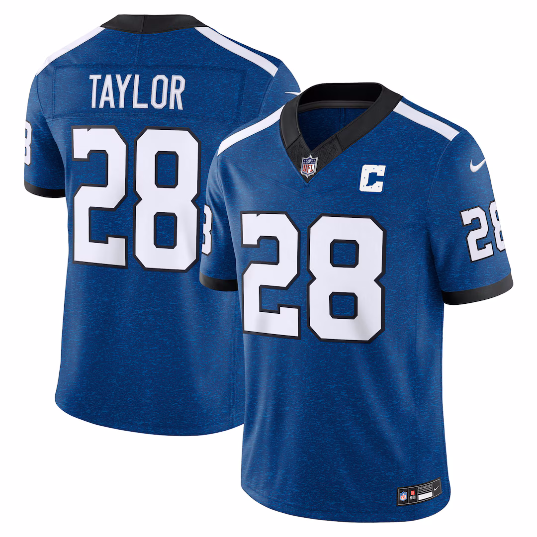 Men's Indianapolis Colts Jonathan Taylor Nike Royal Alternate Indiana Nights Vapor F.U.S.E. Stitched Limited Jersey - Ujersey