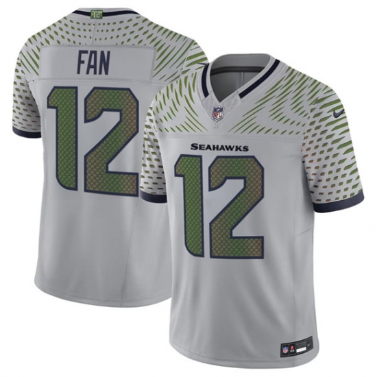 Men's Seattle Seahawks #12 Fan Gray 2025 F.U.S.E. “Rivalries” Vapor Untouchable Limited Football Stitched Jersey - Ujersey
