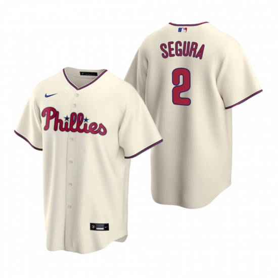 Men's Nike Philadelphia Phillies #2 Jean Segura Cream Alternate Stitched Baseball Jersey - Ujersey