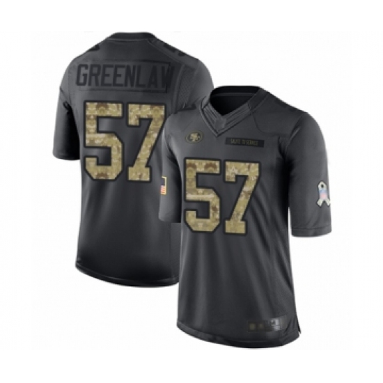 Men's San Francisco 49ers #57 Dre Greenlaw Limited Black 2016 Salute to Service Football Jersey - Ujersey