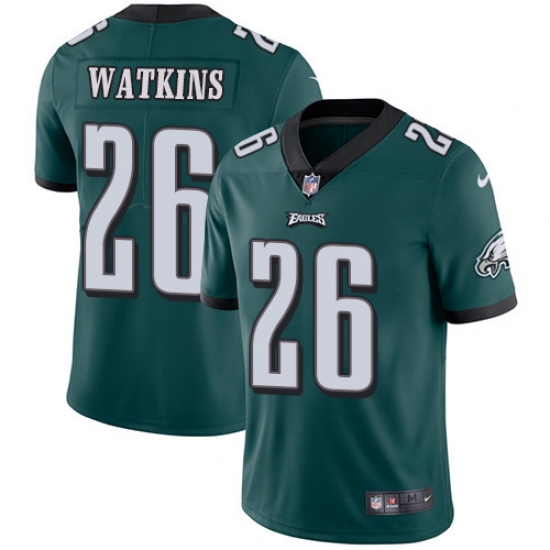 Youth Nike Philadelphia Eagles #26 Jaylen Watkins Midnight Green Team Color Vapor Untouchable Limited Player NFL Jersey - Ujersey