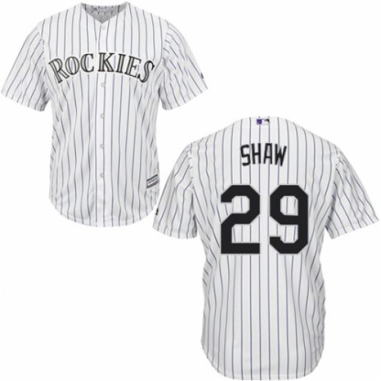 Youth Majestic Colorado Rockies #29 Bryan Shaw Authentic White Home Cool Base MLB Jersey - Ujersey