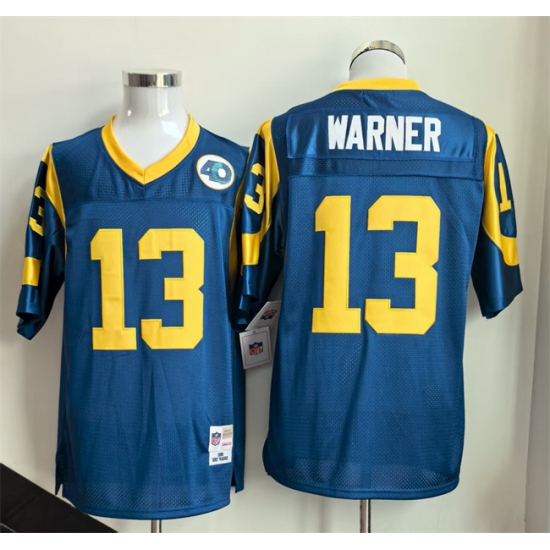 Men's Los Angeles Rams #13 Kurt Warner Royal Throwback Football Stitched Jersey - Ujersey