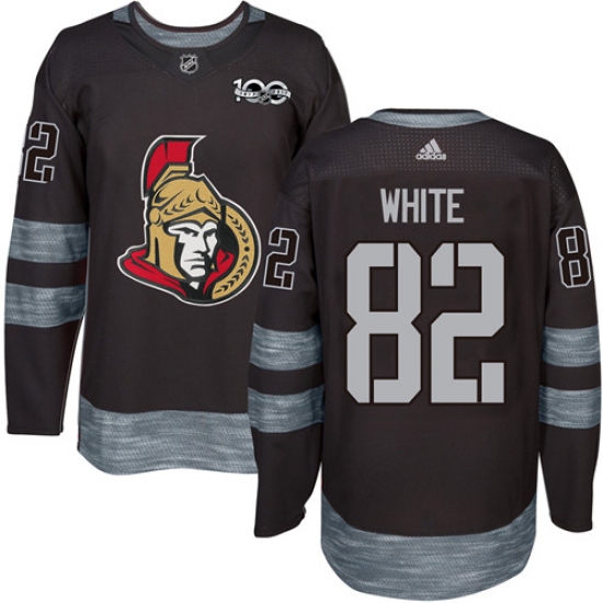 Men's Adidas Ottawa Senators #82 Colin White Authentic Black 1917-2017 100th Anniversary NHL Jersey - Ujersey