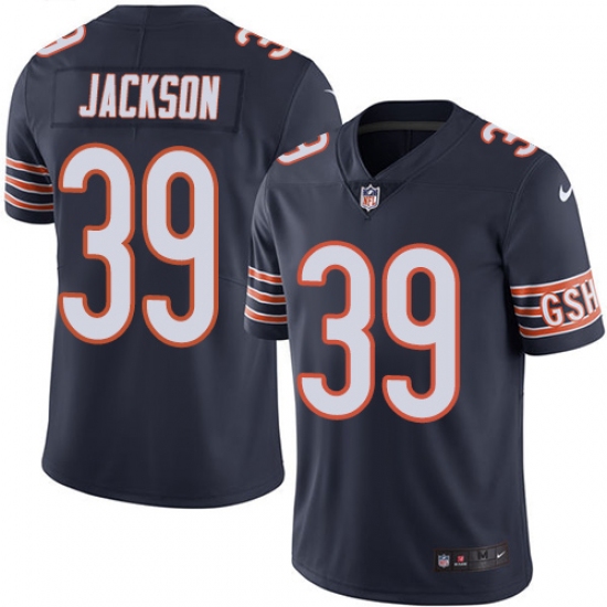 Youth Nike Chicago Bears #39 Eddie Jackson Navy Blue Team Color Vapor Untouchable Limited Player NFL Jersey - Ujersey