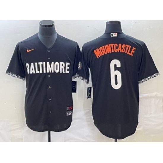 Men's Baltimore Orioles #6 Ryan Mountcastle Black 2023 City Connect Cool Base Stitched Jersey - Ujersey