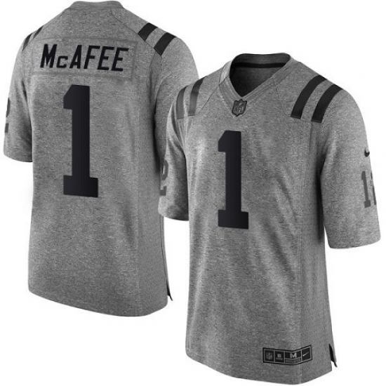 Men's Nike Indianapolis Colts #1 Pat McAfee Limited Gray Gridiron NFL Jersey - Ujersey
