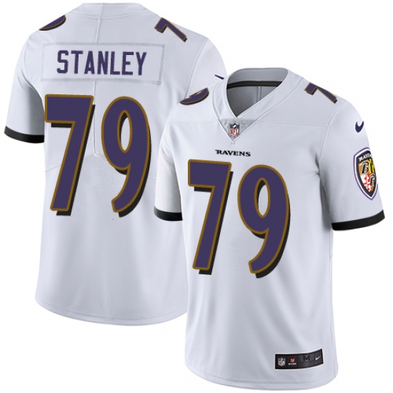 Men's Nike Baltimore Ravens #79 Ronnie Stanley White Vapor Untouchable Limited Player NFL Jersey - Ujersey