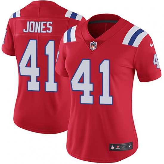 Women's Nike New England Patriots #41 Cyrus Jones Red Alternate Vapor Untouchable Limited Player NFL Jersey - Ujersey