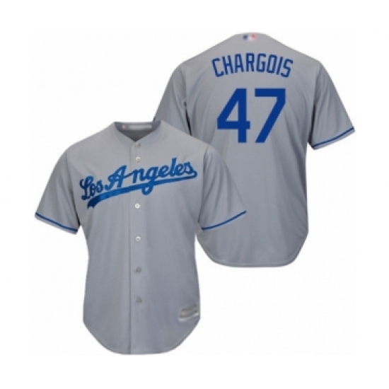 Youth Los Angeles Dodgers #47 J.T. Chargois Authentic Grey Road Cool Base Baseball Player Jersey - Ujersey
