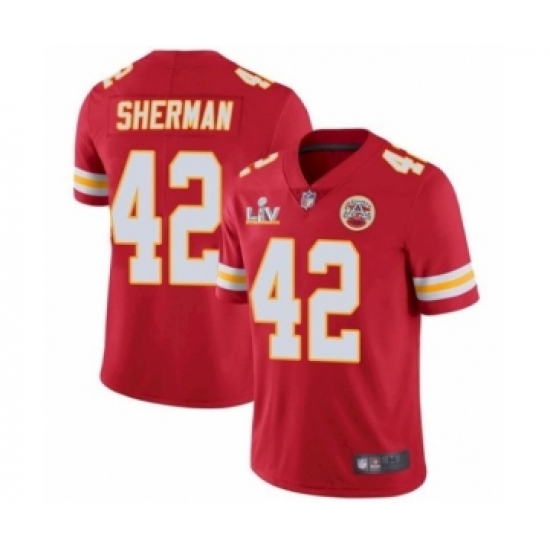 Youth Kansas City Chiefs #42 Anthony Sherman Red 2021 Super Bowl LV Jersey - Ujersey