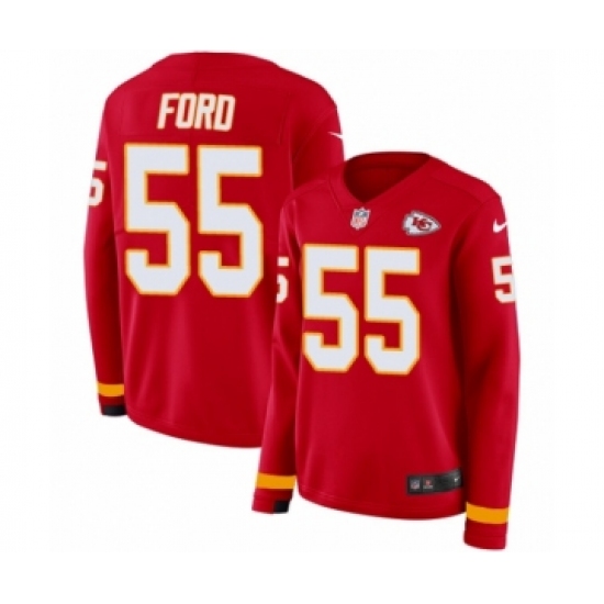 Women's Nike Kansas City Chiefs #55 Dee Ford Limited Red Therma Long Sleeve NFL Jersey - Ujersey