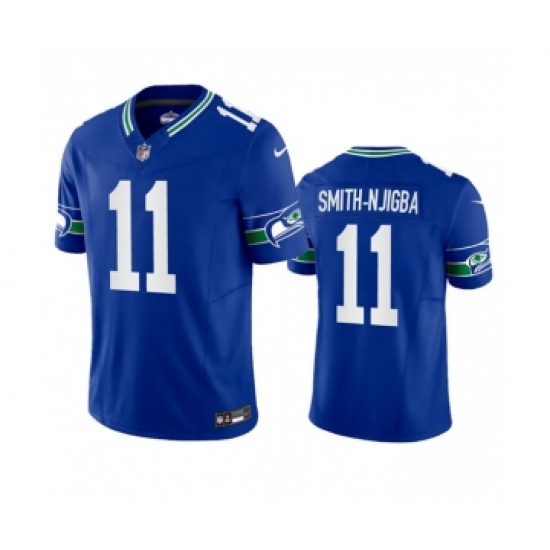 Men's Nike Seattle Seahawks #11 Jaxon Smith-Njigba Royal 2023 F.U.S.E. Vapor Limited Throwback Stitched Jersey - Ujersey