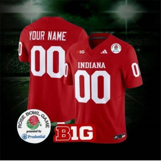 Men's Indiana Hoosiers Active Player Custom 2025 F.U.S.E. Rose Bowl Red Stitched Football Jersey - Ujersey