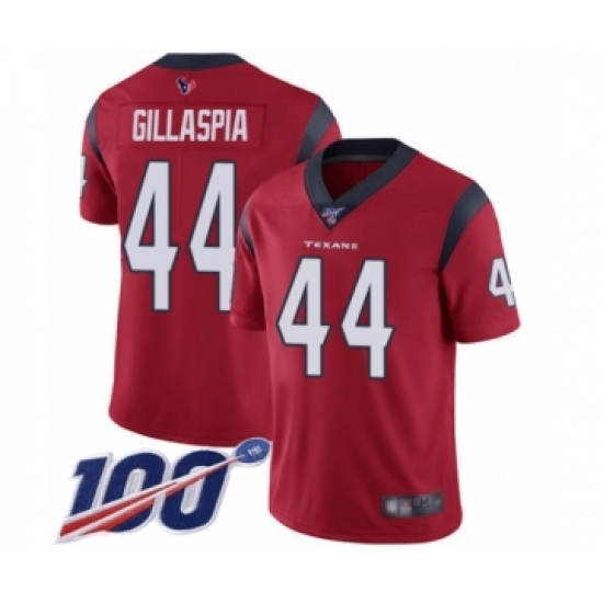 Men's Houston Texans #44 Cullen Gillaspia Red Alternate Vapor Untouchable Limited Player 100th Season Football Jersey - Ujersey