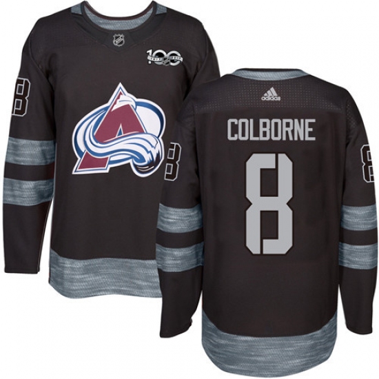 Men's Adidas Colorado Avalanche #8 Joe Colborne Premier Black 1917-2017 100th Anniversary NHL Jersey - Ujersey