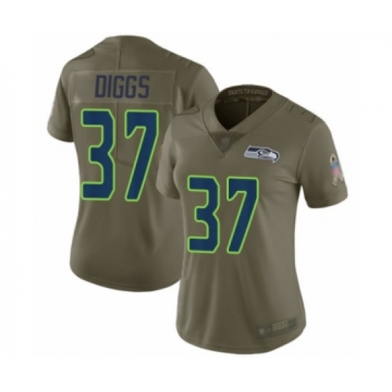 Women's Seattle Seahawks #37 Quandre Diggs Limited Olive 2017 Salute to Service Football Jersey - Ujersey