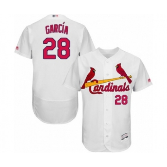 Men's St. Louis Cardinals #28 Adolis Garcia White Home Flex Base Authentic Collection Baseball Player Jersey - Ujersey