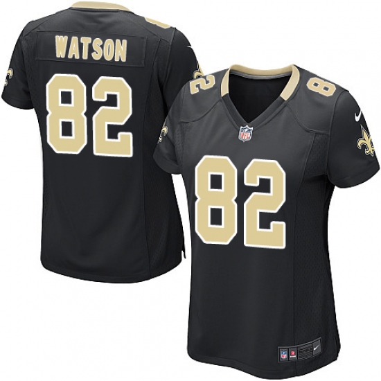 Women's Nike New Orleans Saints #82 Benjamin Watson Game Black Team Color NFL Jersey - Ujersey