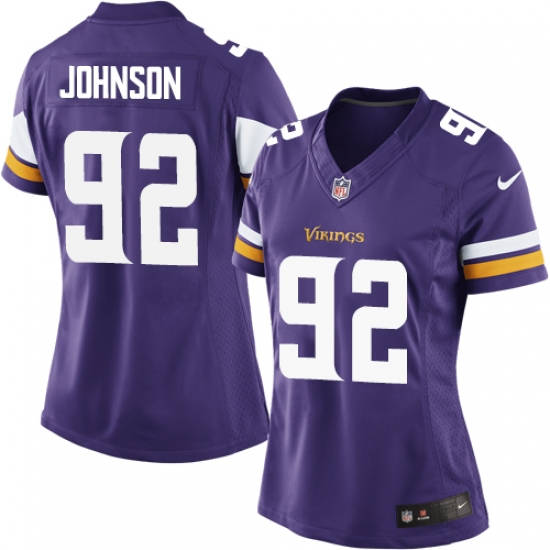 Women's Nike Minnesota Vikings #92 Tom Johnson Purple Team Color Vapor Untouchable Limited Player NFL Jersey - Ujersey