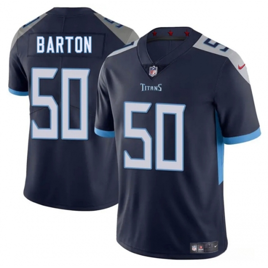Men's Tennessee Titans #50 Cody Barton Navy 2025 Vapor Limited Football Stitched Jersey - Ujersey